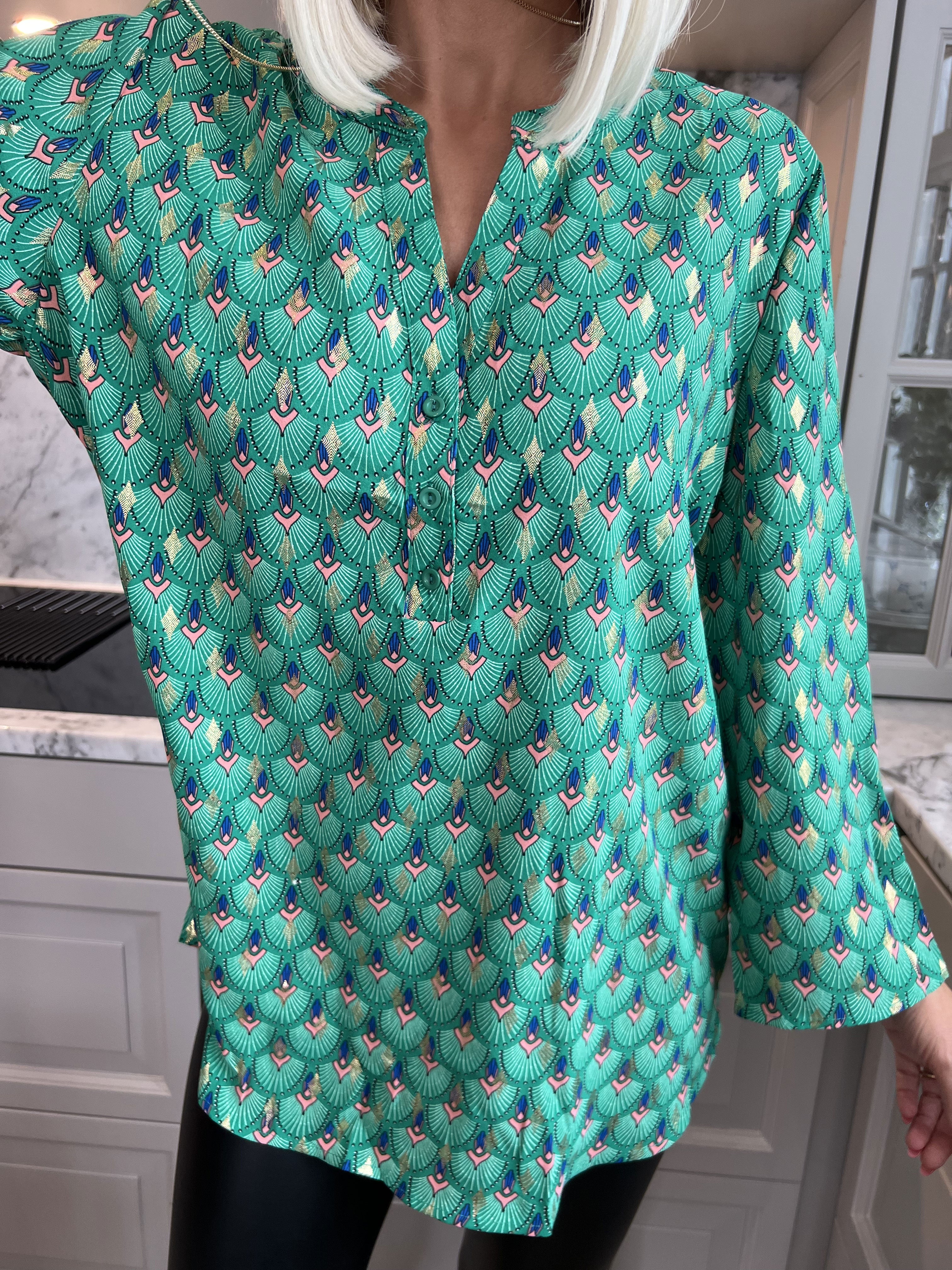 Pepita - Langærmet tunika med mønster